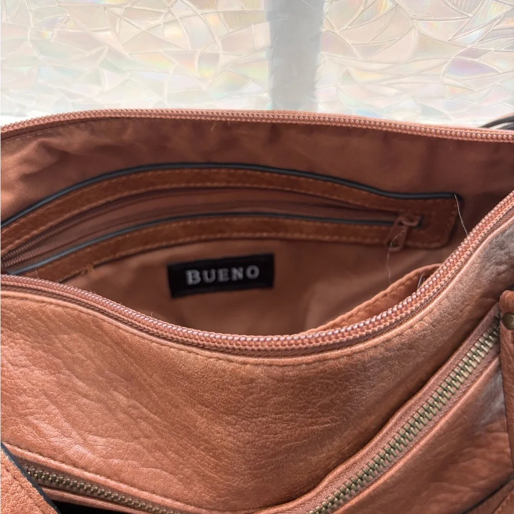 Bueno Brown Leather Shoulder Bag - Picture 4 of 13